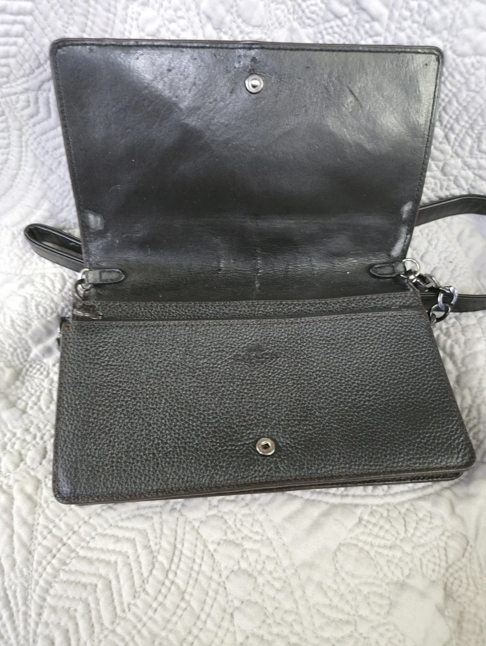 Coach Black Floral Patchwork Crossbody with Metallic Accents - Picture 4 of 6